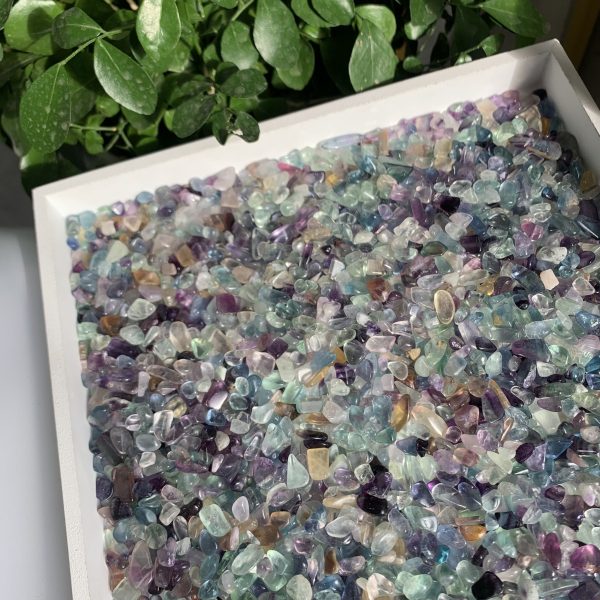 Rainbow Fluorite Chips 5-7mm Colorful Fluorite Crystal Crushed Chips Free Shipping