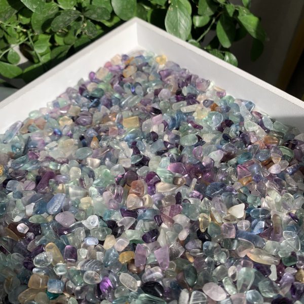 Rainbow Fluorite Chips 5-7mm Colorful Fluorite Crystal Crushed Chips Free Shipping
