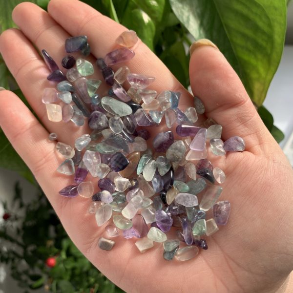 Rainbow Fluorite Chips 5-7mm Colorful Fluorite Crystal Crushed Chips Free Shipping