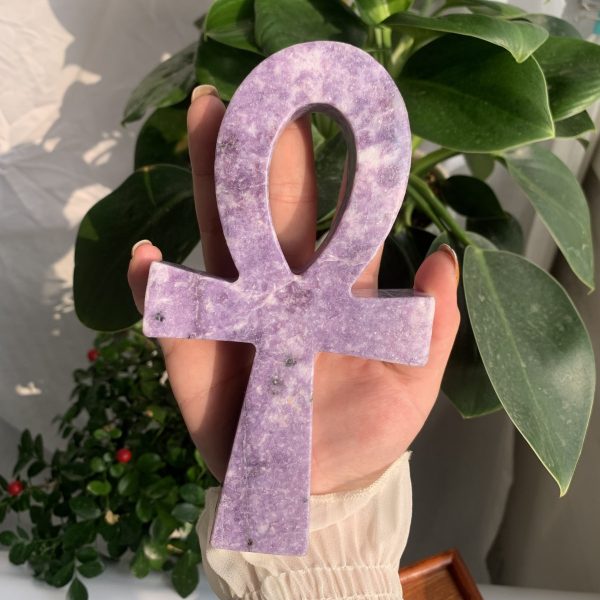 Crystal Ankh Lepidolite Crux Ansata (1)