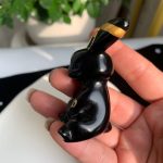 Obsidian Eevee Carving 59mm Crystal Pokemon Collection Gift Free Shipping Evoli