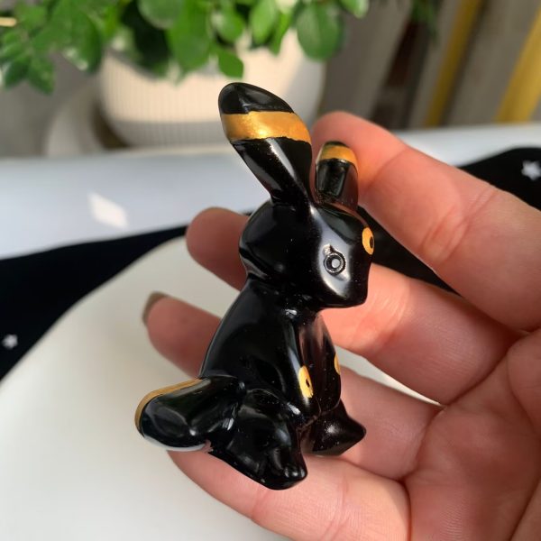 Obsidian Eevee Carving 59mm Crystal Pokemon Collection Gift Free Shipping Evoli