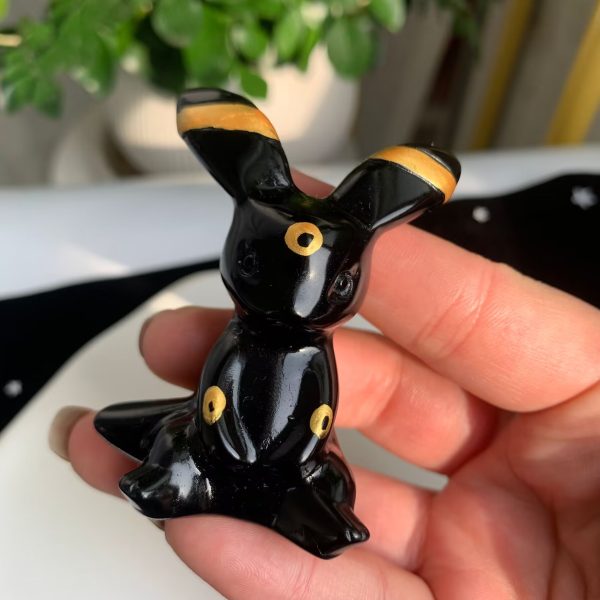 Obsidian Eevee Carving 59mm Crystal Pokemon Collection Gift Free Shipping Evoli