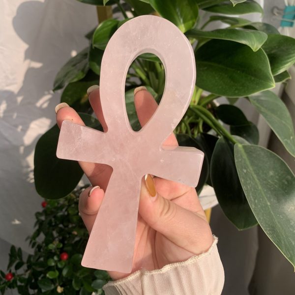 Rose Quartz Ankh Crystal Crux Ansata Carving (3)