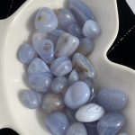 Blue Chalcedony Agate Tumbled Stone 15-20mm Free Shipping