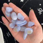 Blue Chalcedony Agate Tumbled Stone 15-20mm Free Shipping