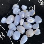 Blue Chalcedony Agate Tumbled Stone 15-20mm Free Shipping