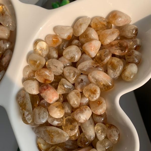 Heated Citrine Gravel 10-15mm Crystal Tumbled Stone Wholesale Free Shipping