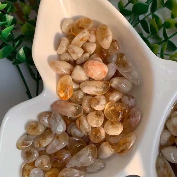 Heated Citrine Gravel 10-15mm Crystal Tumbled Stone Wholesale Free Shipping
