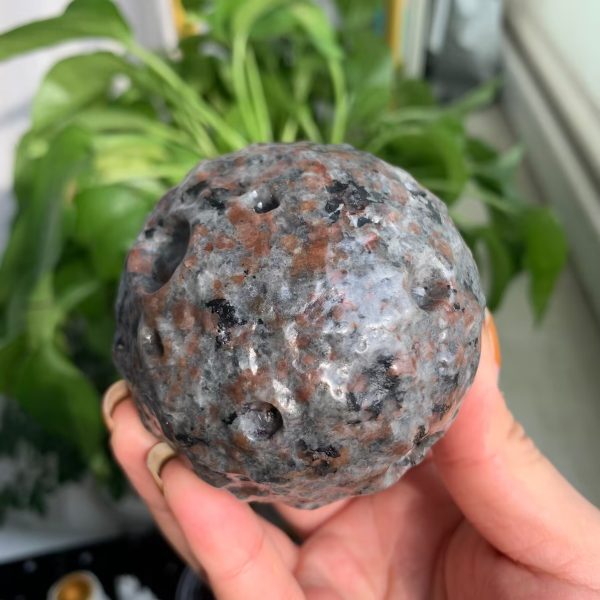 Yooperlite Moon Sphere UV Reactive Crystal Moon Carving Free Shipping