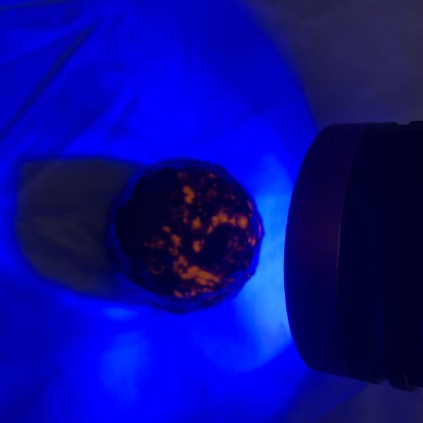 Yooperlite Moon Sphere UV Reactive Crystal Moon Carving Free Shipping