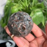 Yooperlite Moon Sphere UV Reactive Crystal Moon Carving Free Shipping