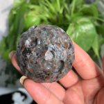 Yooperlite Moon Sphere UV Reactive Crystal Moon Carving Free Shipping