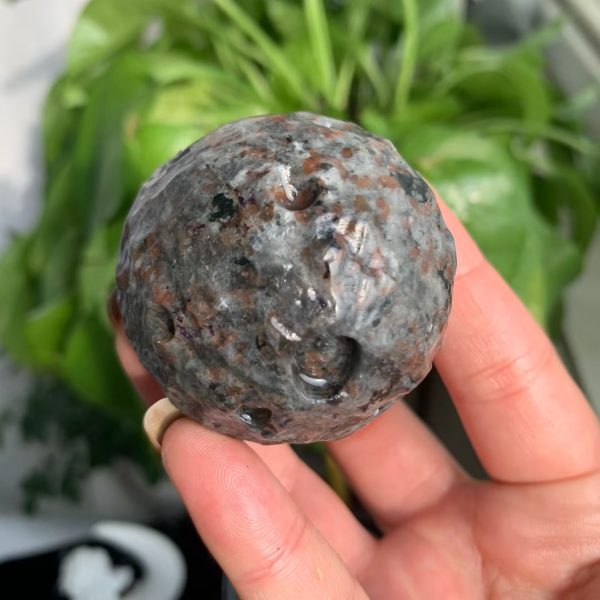Yooperlite Moon Sphere UV Reactive Crystal Moon Carving Free Shipping