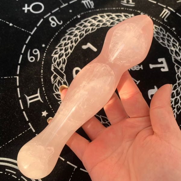 Crystal Yoni Wand Rose Quartz Massage Wand 2 Spheres