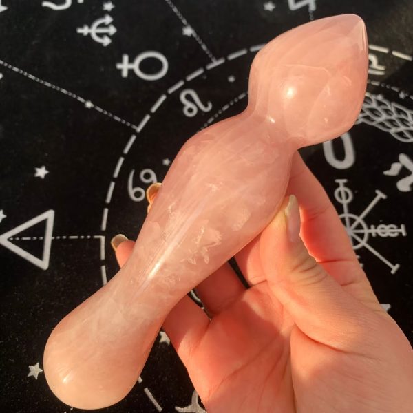 Crystal Yoni Wand Rose Quartz Massage Wand 2 Spheres