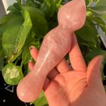 Crystal Yoni Wand Rose Quartz Massage Wand 2 Spheres