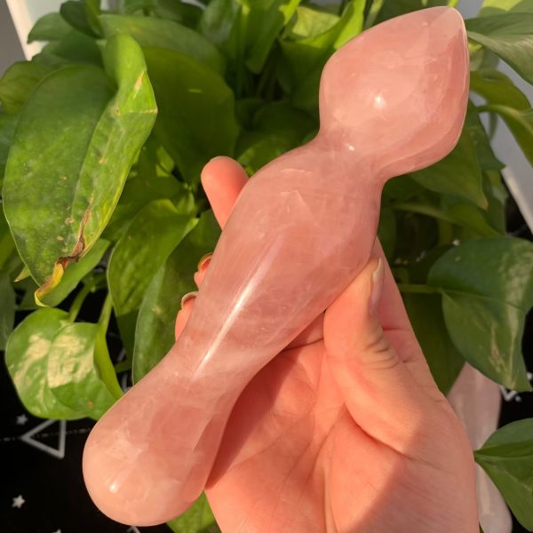 Crystal Yoni Wand Rose Quartz Massage Wand 2 Spheres