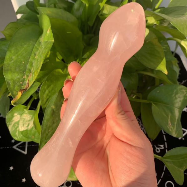 Crystal Yoni Wand Rose Quartz Massage Wand 2 Spheres