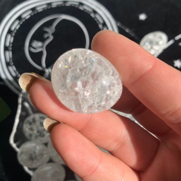 Cracked Quartz Tumbled Stone 20-30mm Crystal Tumbles Wholesale Free Shipping