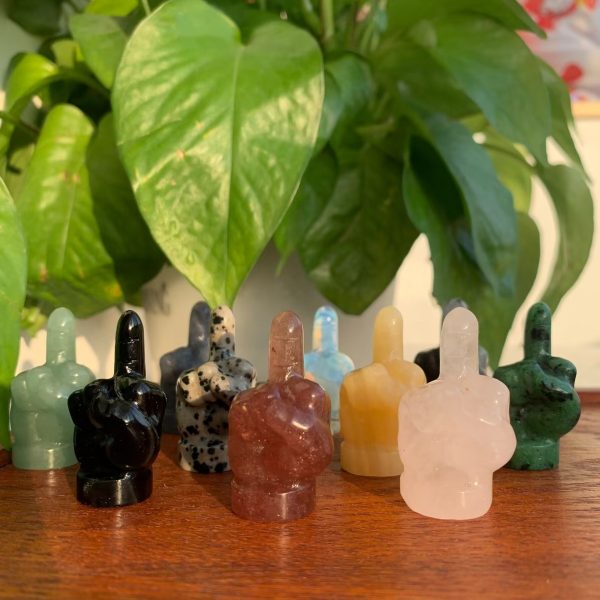 Crystal Middle Finger Carving 40mm Fu*k You Free Shipping