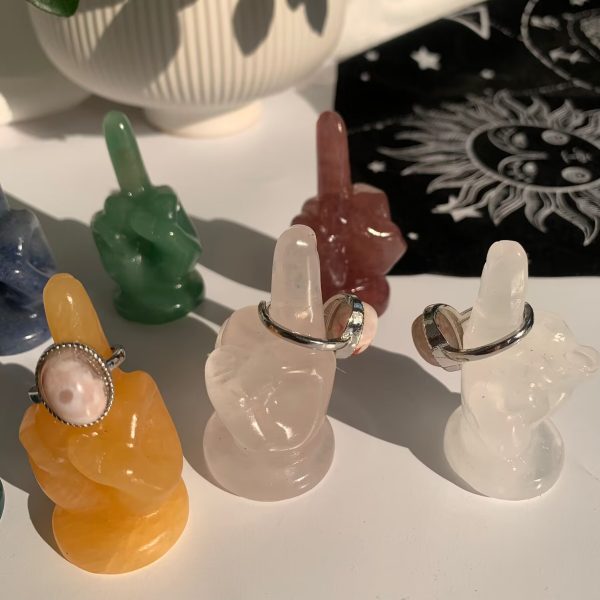 Crystal Middle Finger 60mm Ring Holder Crystal Wholesale Free Shipping