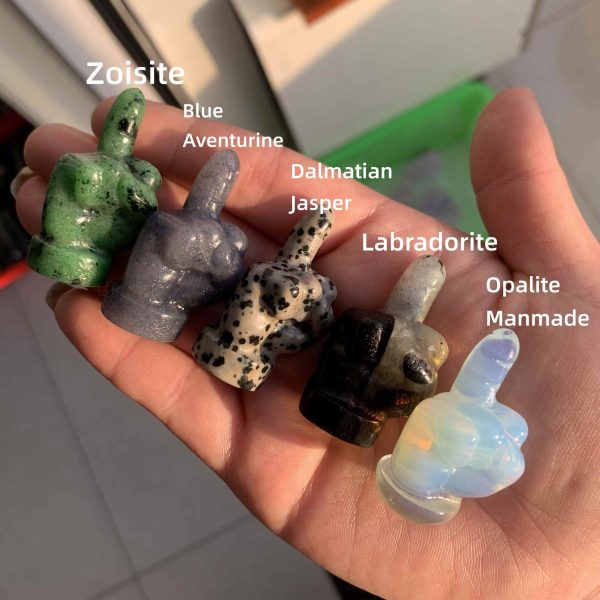 Crystal Middle Finger Carving 40mm Fu*k You Free Shipping