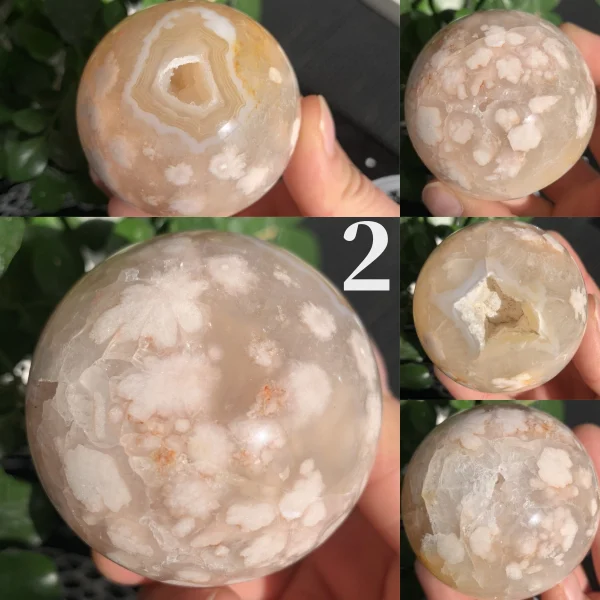Flower Agate Sphere Ball Crystal Sphere Free Shipping