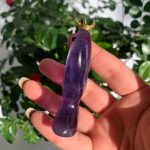 Indigo Fluorite Cactus With Eye & Tiara Lovely Crystal Plant Carving Free Shipping