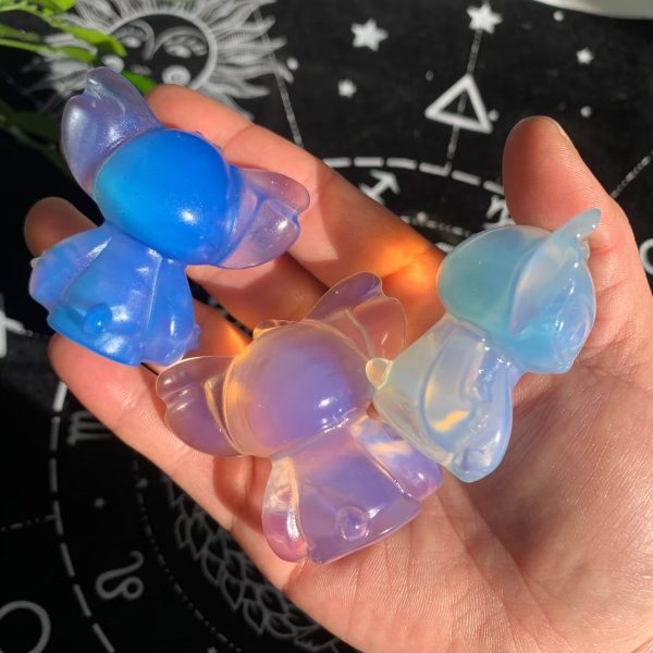 Opalite Stitch Crystal Lilo Stitch Carving Free Shipping