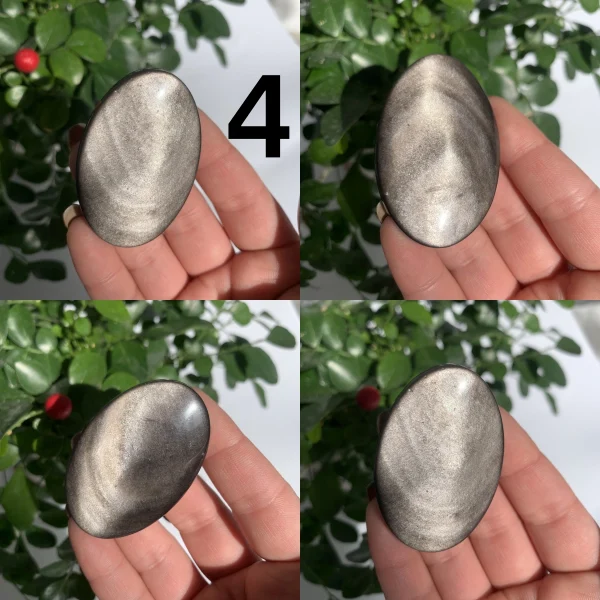Silver Sheen Obsidian Palm Stone Crystal Palms Wholesale Free Shipping