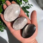 Silver Sheen Obsidian Palm Stone Crystal Palms Wholesale Free Shipping