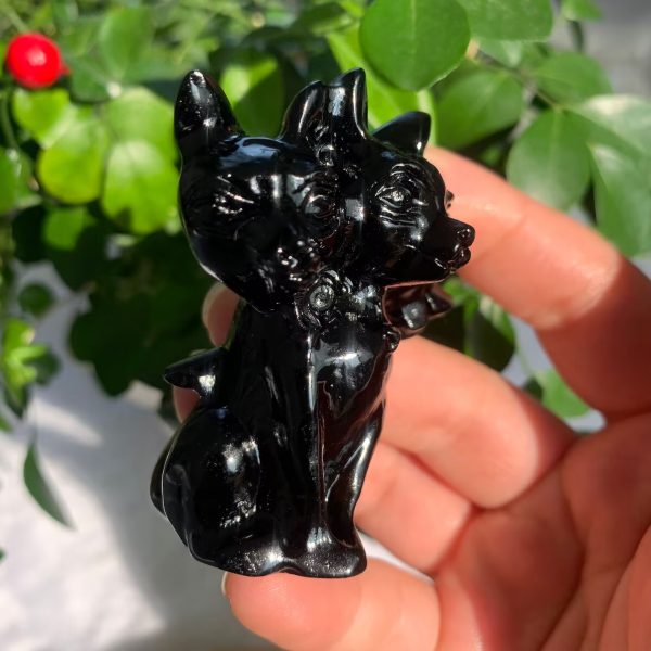Obsidian Cerberus Figurine Goth Statue Free Shipping