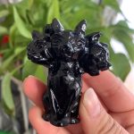 Obsidian Cerberus Figurine Goth Statue Free Shipping