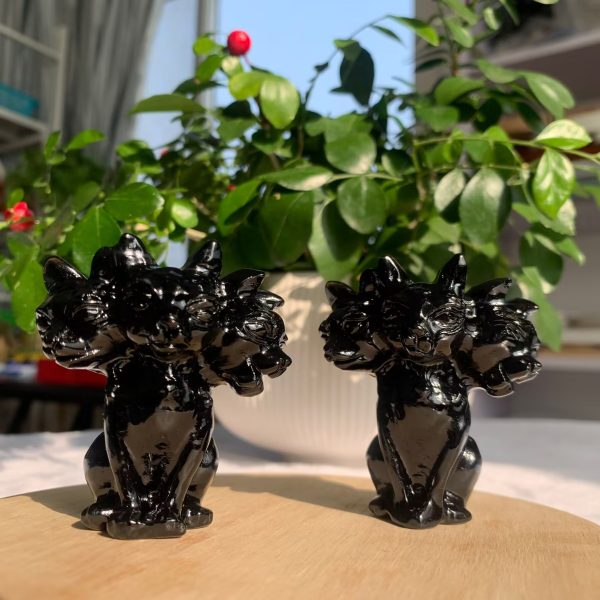 Obsidian Cerberus Figurine Goth Statue Free Shipping