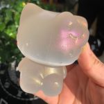 Angel Aura Selenite Hello Kitty 80mm Titanium Aura Coated Selenite Cat Free Shipping