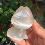 Angel Aura Selenite Hello Kitty 80mm Titanium Aura Coated Selenite Cat Free Shipping