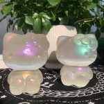 Angel Aura Selenite Hello Kitty 80mm Titanium Aura Coated Selenite Cat Free Shipping