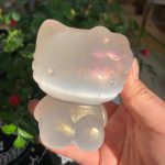 Angel Aura Selenite Hello Kitty 80mm Titanium Aura Coated Selenite Cat Free Shipping