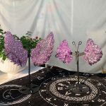 Aura Amethyst Butterfly On Stand Titanium Aura Coated Amethyst Wing Free Shipping