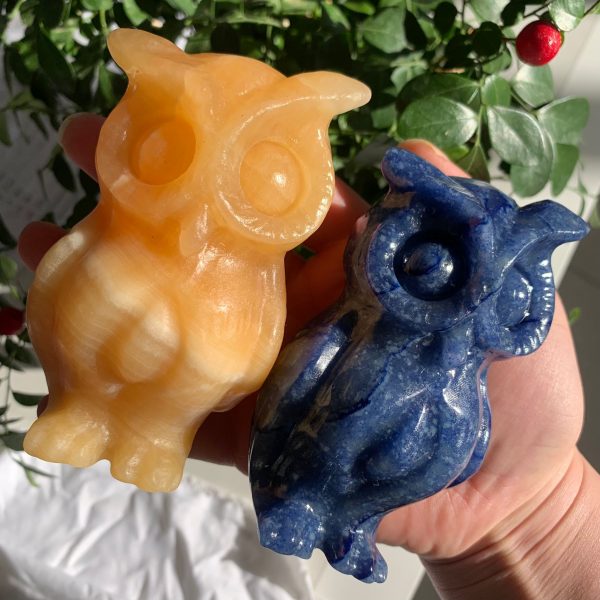 Big Crystal Owl Carving Animal Statue Free Shipping