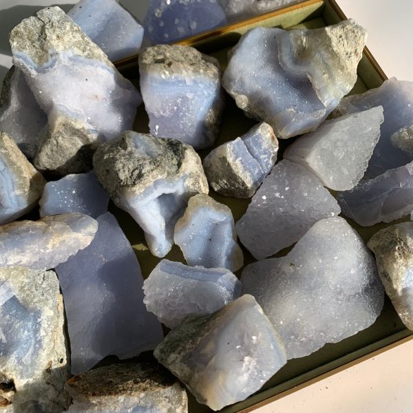 Raw Blue Lace Agate Chalcedony Stone Free Shipping