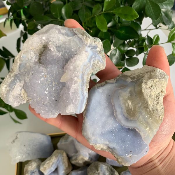 Raw Blue Lace Agate Chalcedony Stone Free Shipping