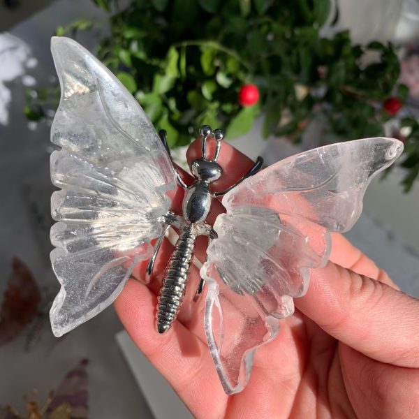 Crystal Butterfly With Metal Shelf Free Shipping