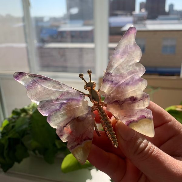 Crystal Butterfly With Metal Shelf Free Shipping