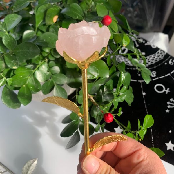 Crystal Rose With Metal Stem Valentine's Day Gift Free Shipping
