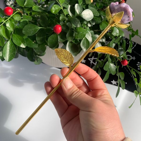 Crystal Rose With Metal Stem Valentine's Day Gift Free Shipping