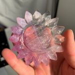 Crystal Sun Flowers On Stand Moss Agate Fluorite Free Shipping