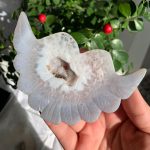Druzy Agate Winged Heart On Stand Crystal Heart Wings Free Shipping