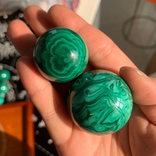Small Malachite Sphere Ball Free Shipping